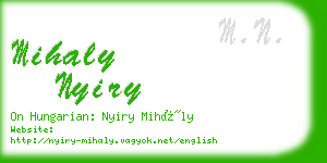 mihaly nyiry business card